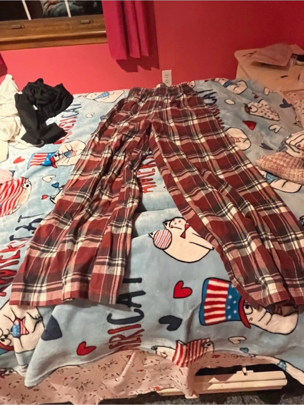 maroon plaid sweatpants